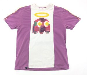 BKYS Distressed Pac-Man Ghost Invader Fuzzy Halo Short Sleeve T-Shirt Size Small